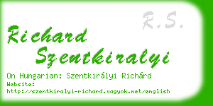 richard szentkiralyi business card