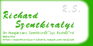richard szentkiralyi business card